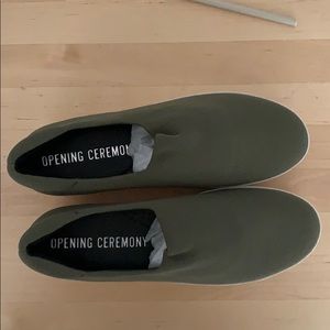 Opening Ceremony Olive Green Slip-On Flats